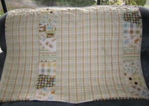 yellow and green baby quilt back