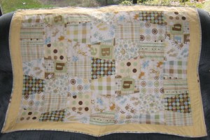 yellow and green baby quilt front