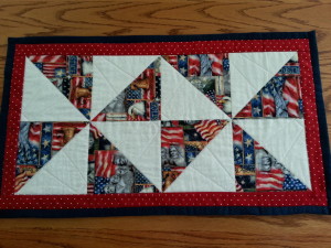 red white and blue table runner